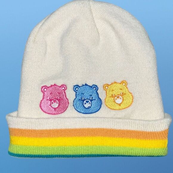Care Bears Cream Embroirdered Knit Cuffed Beanie Hat - Picture 2 of 6